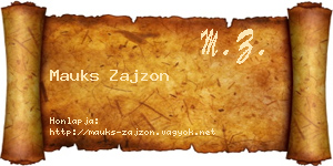 Mauks Zajzon névjegykártya